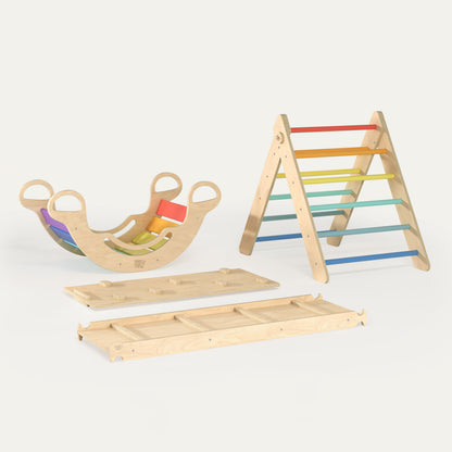 BK Pikler Triangle color + BK Slide 120 + Swing Nature + BK Slide mini