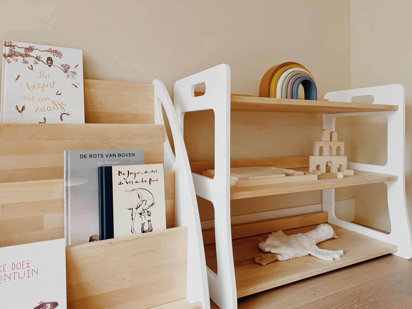 Montessori speelgoedplank + boekenkast XL SET