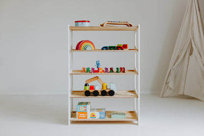 Montessori set Deluxe boekenkast+kledingrek+speelgoedkast